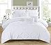 Chic Home 10 Piece Hannah Pinch Pleated, Ruffled and Pleated Complete Queen Bed in a Bag Comforter Set White with Sheet Set
