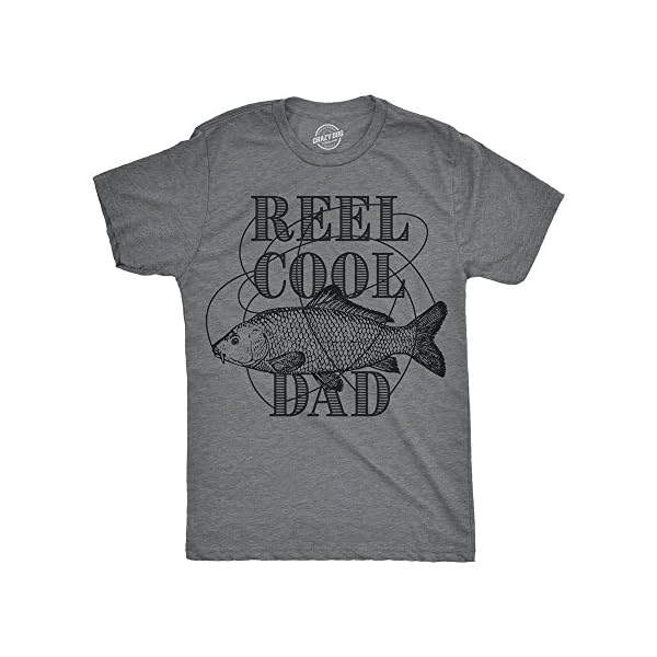 Mens Reel Cool Dad T Shirt Funny Fathers Day Fishing Gift for Husband Fisherman