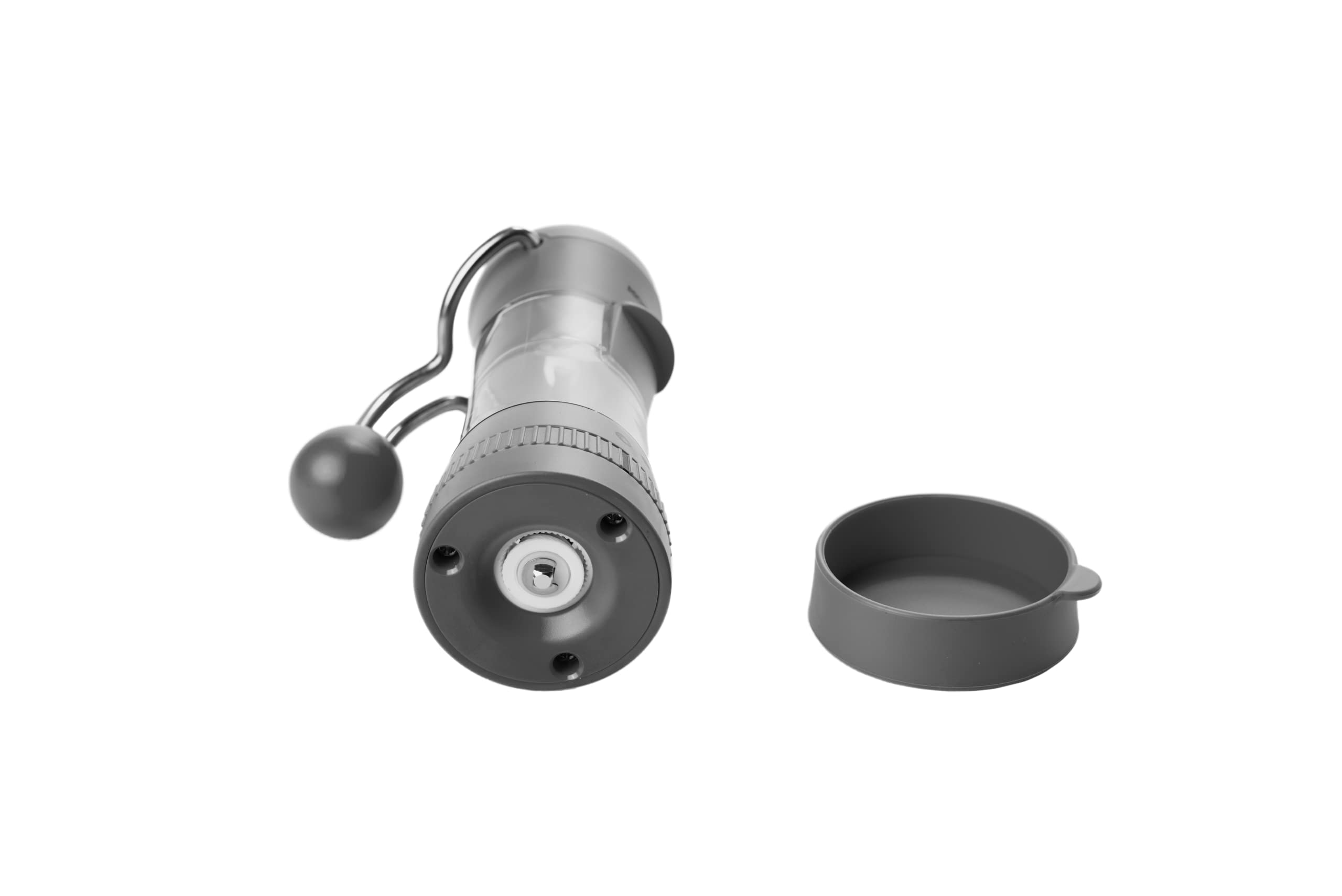 Kochblume Lot de 2 moulins à épices avec capuchon collecteur en silicone,Fonction levier ergonomique,Broyeur en céramique,Capuchon de remplissage et pied en silicone,Couleur : noir