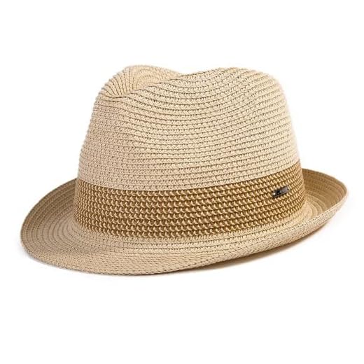 Comhats Unisex Summer Panama Fedora Trilby Straw Sun Hats for Men Women Safari Beach Hat Packable XS-XXXL (UK, Alpha, XXL, 16010_Beige)