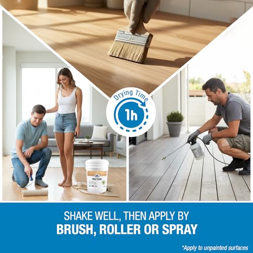 Image of Rain Guard Wood Sealer 5 Gallon | Ready to Use | Protects Wood from Water Damage, Rotting, and Stains | Water Based Silane /Siloxane | Eco-Friendly | VOC-Free | Natural Finish