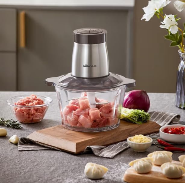 Bear Food Processors, 400W Electric Chopper with 2 Speed for Meat Grinder & Veggie Chopper, 8 Cup...