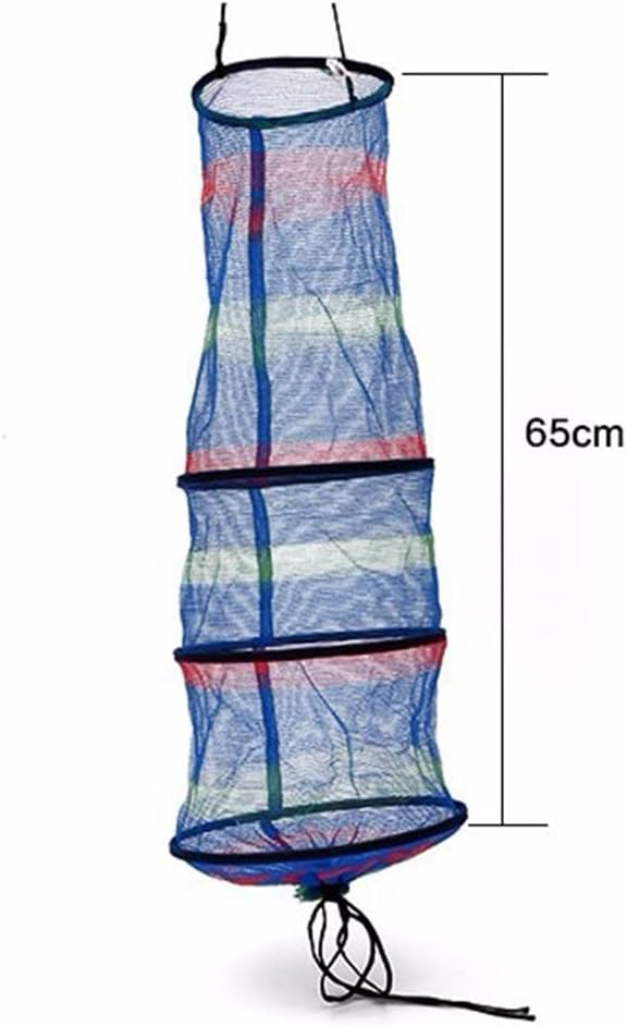 Mini Fishing Basket Three Tiered Collapsible Colorful Lightweight Portable Crab Lobster Shrimp Fish Storage Creel Net image 3