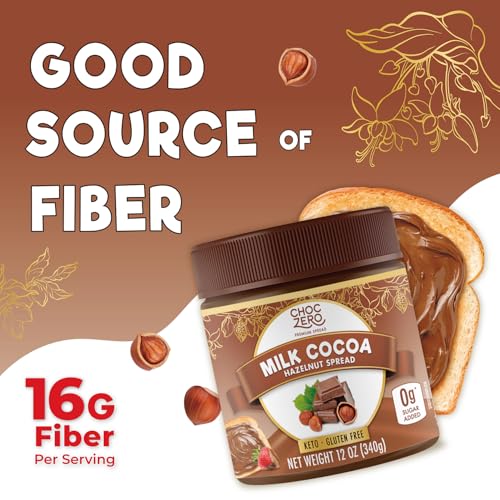 Choczero KZ05221-129 Milk Chocolate Hazelnut Spread - Keto Friendly, No Sugar Added, Best Low Carb Dessert thumb #4