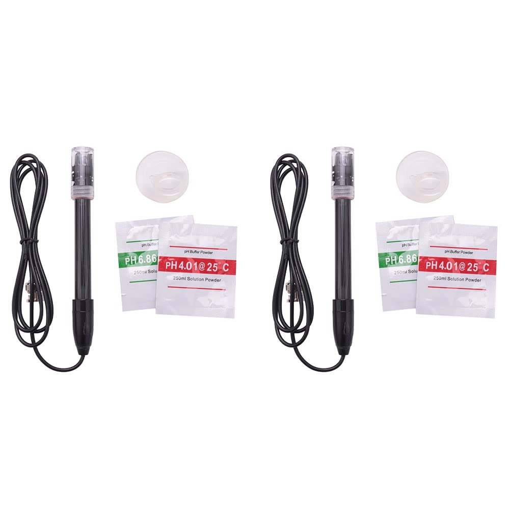 Jnchdghwa Black 2Pcs Ph-201 Laboratory Electrode Electrode Sensor Connector Probe Ph Composite Electrode