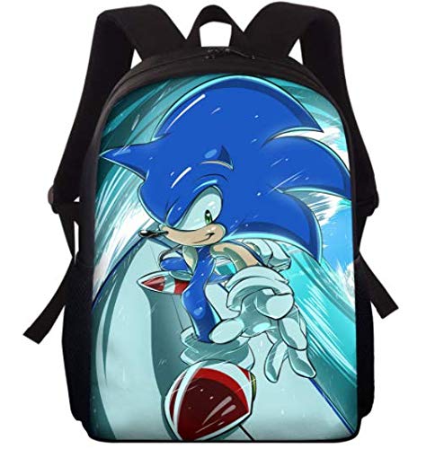 XINHANG Cool Mochila Sonic Hot Style Impresión Anime Niños Escuela Reutilizable Libro