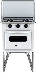 Fogão Portátil 2 Bocas Venax Gemini Tampa de Metal Gas Glp Branco
