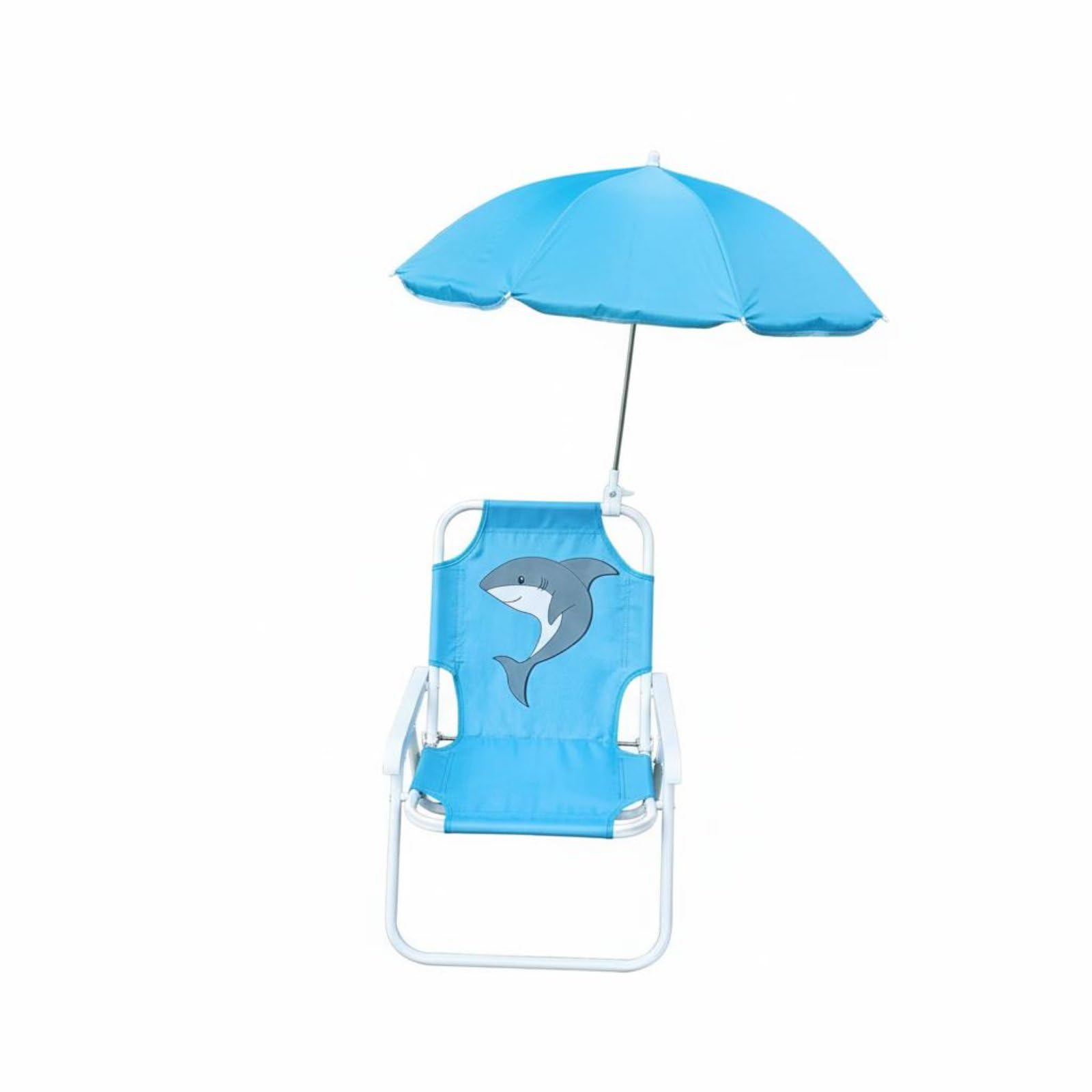 Baoblaze Exterior Silla Plegable Niños Estructura Metálica con Asiento Portátil Compacto Adecuado para Playa Patio Camping Actividades Familiares, Tiburón