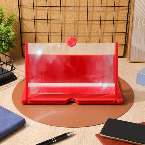Amplificador de pantalla para móvil rojo de ABS compacto para videojuegos y textos 7
