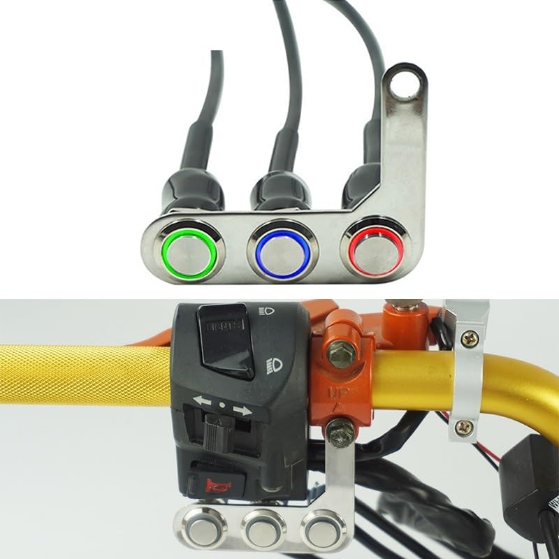 Interrupteur LED moto pour guidon, commande de phare et clignotant