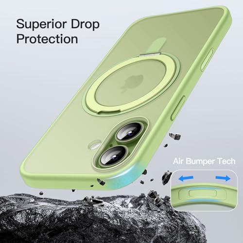 JETech 360 Degree Rotatable Ring Case for iPhone 17 6.3-Inch with Camera Control Button, Compatible with MagSafe, Slim Shockproof Phone Cover with Stand & Ring Holder (Sage) by JETech - Used condition - Image 7