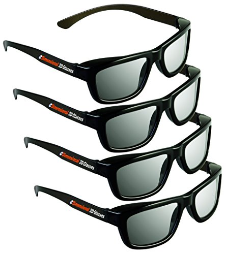 2D Glasses 4 Pack - Turns 3D Movies Back Into 2D - Edimensional 4 Pairs For Passive 3D Televisions And For Use In Reald 3D Theaters #TOP5