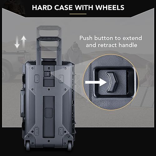 image for Lykus HC-5120 Waterproof Hard Case with Wheels and Customizable Foam, 
