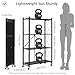 DEANIC 4 Tier Foldable Storage Shelves with Wheels, Large Capacity Shelving Unit, Freestanding Metal Wire Shelf Rack, No Assembly Organizer Rack for Garage Kitchen, Basement, Pantry(Black)
