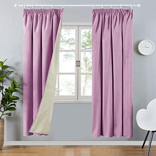 Topfinel Blackout Pencil Pleat Curtains 1 Panel Thermal 90 Drop Cream Grey Window Treatments for Bedroom Living Room 90x90 Inch 228x228 CM