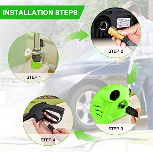 Wholesun Ws 3000 Electric Pressure Washer 2.4Gpm 1600W Power Washer With Hose Reel And Brush Green #TOP3