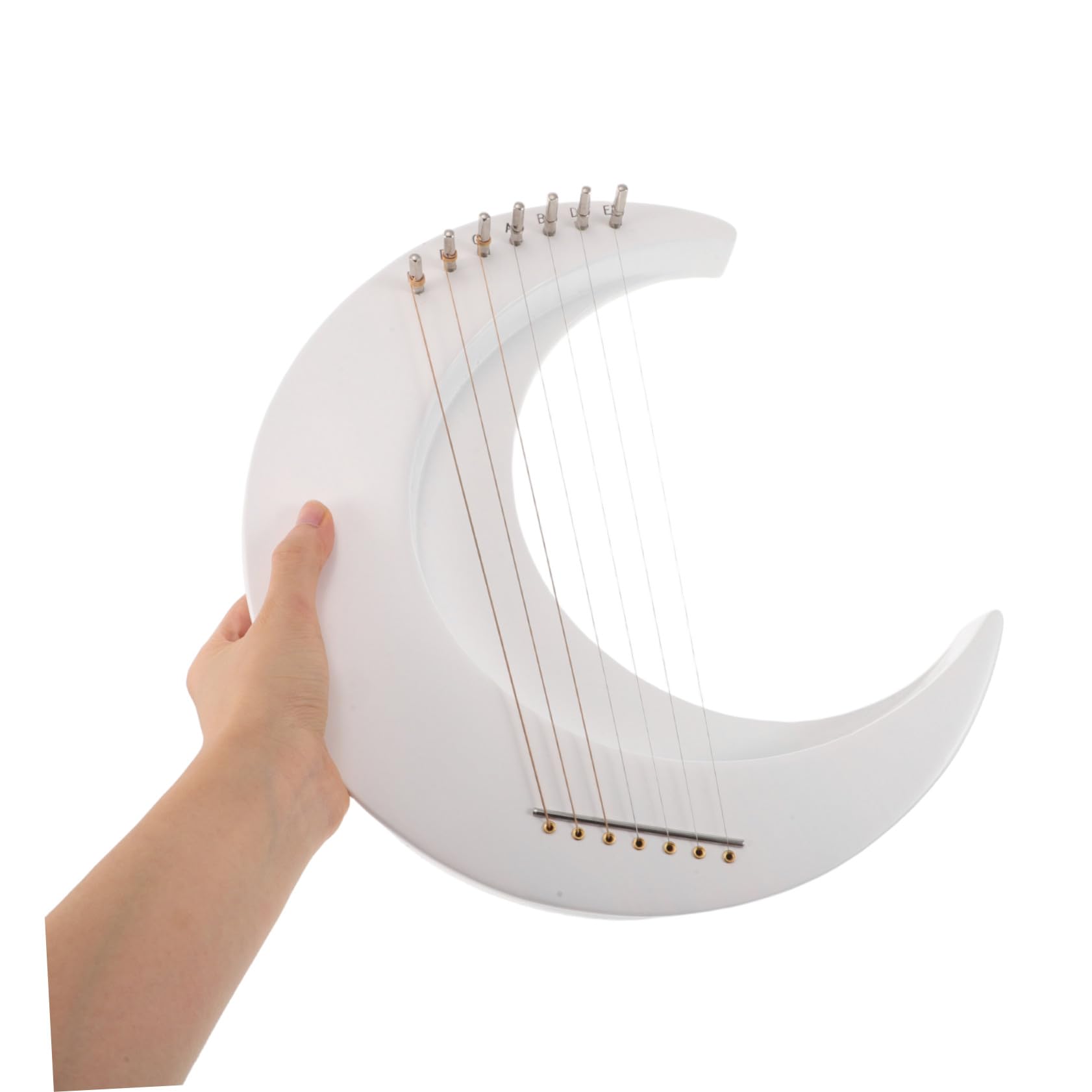 7-strunowa Crescent Raya Harfa Lira Harfa w Kształcie Księżyca Muzyka Do Nauki Do Nauki Dla Początkujących Drewniany Instrument Muzyczny Instrument Lirowy Biały Tkanina