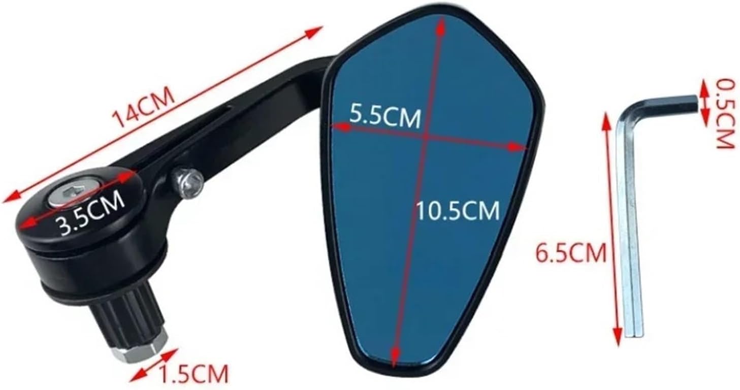サイドミラー に適合するドゥカティ に適合するスズキ バイクハンドルバーエンドミラー サイドバックミラー カスタムスモークブルーレン