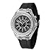 FANMIS Unisex Sports Rhinestone LED Flashing Light up Color Changing Silicone Jelly Watch Black