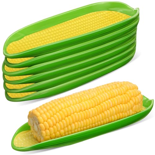 Teenyyou 6 Pcs Corn Dishes Melamine Corn on the Cob Holders Non-slip Bottom Dishwasher Safe