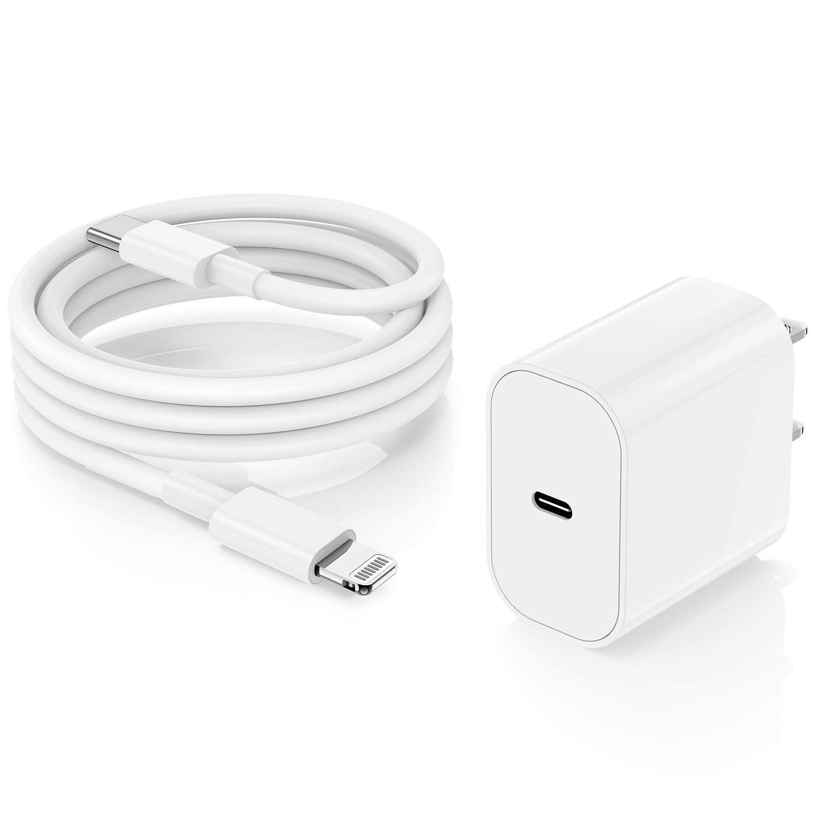 iPhone Charger Fast Charging Block USB C Wall Plug with Long Type C to Lightning Cable Cord 10ft