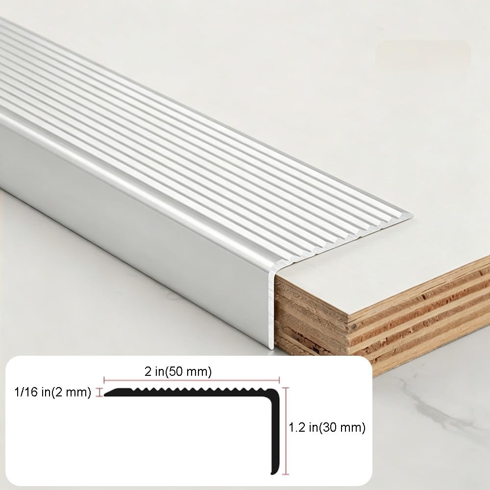 120cm Treppenkantenprofil L-Form Treppenwinkel Treppenkantenschutz Aluminium Treppenprofil Winkelprofil Stufenkantenprofil Für Innen Und Außen