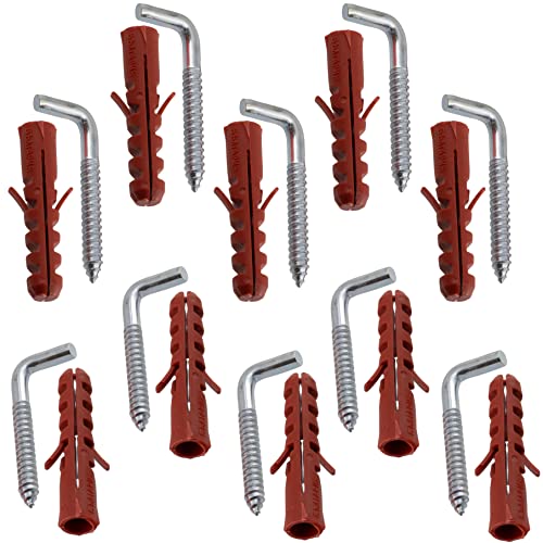 AERZETIX - C65096 – Set of 10 universal dowels Ø8 x 40 mm in plastic + 10 hooks type 