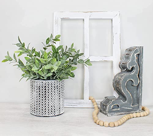 Auldhome Boho Planter Pots (2-Pack); Black And White Striped Flower And Herb Metal Buckets #TOP2