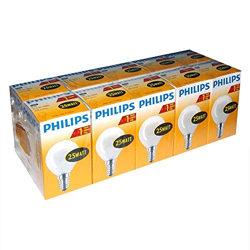 Preisvergleich Produktbild 10 x Philips Glühbirne Tropfen 25W E14 MATT Glühlampe 25 Watt Glühbirnen Glühlampen