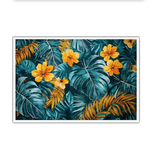 Imprimé floral botanique rétro camomille blanche décoration murale
