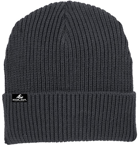 Joe's USA Koloa Surf Heavyweight Watch Hat Knit Ribbed Beanie Cap Graphite