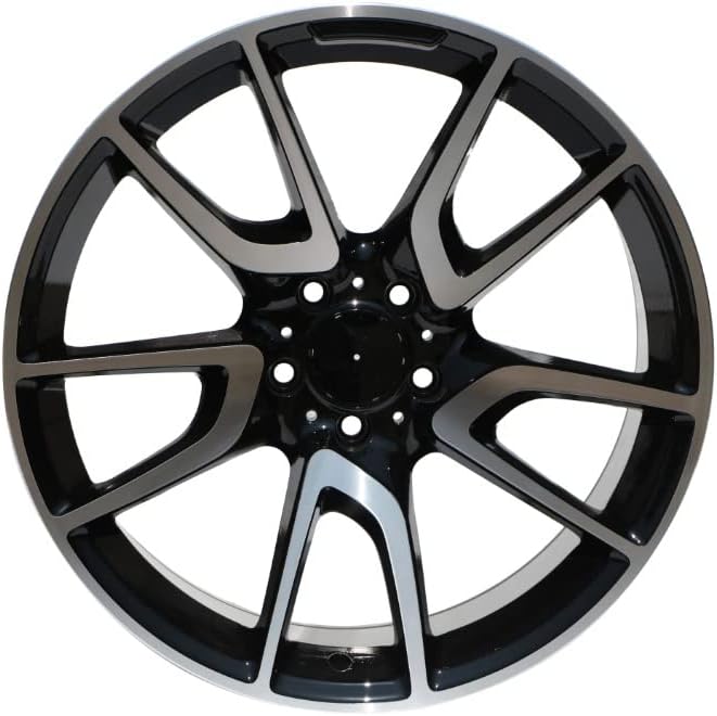 New 19 Inch x 8.5 Wheels Rims V Spoke Style 5 lug Black Machined Face Compatible With Mercedes Benz Set Of 4