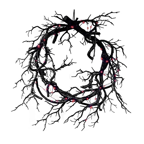 Guirlande de branches mortes noires pour couronne de porte extérieure durable