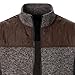 Qolkmuiy-GJ Men's Soft Knitted Zipper Cardigan Full Zip Patch Design Sweater Regular Block Color Open Sweaters (Coffee,3X-Large)