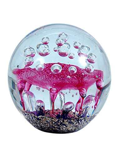 Traumkugel 244 mittel (ca. 7 cm) violette Wolke blauer Grund, Briefbeschwerer, Glaskugel, Paperweight Cover
