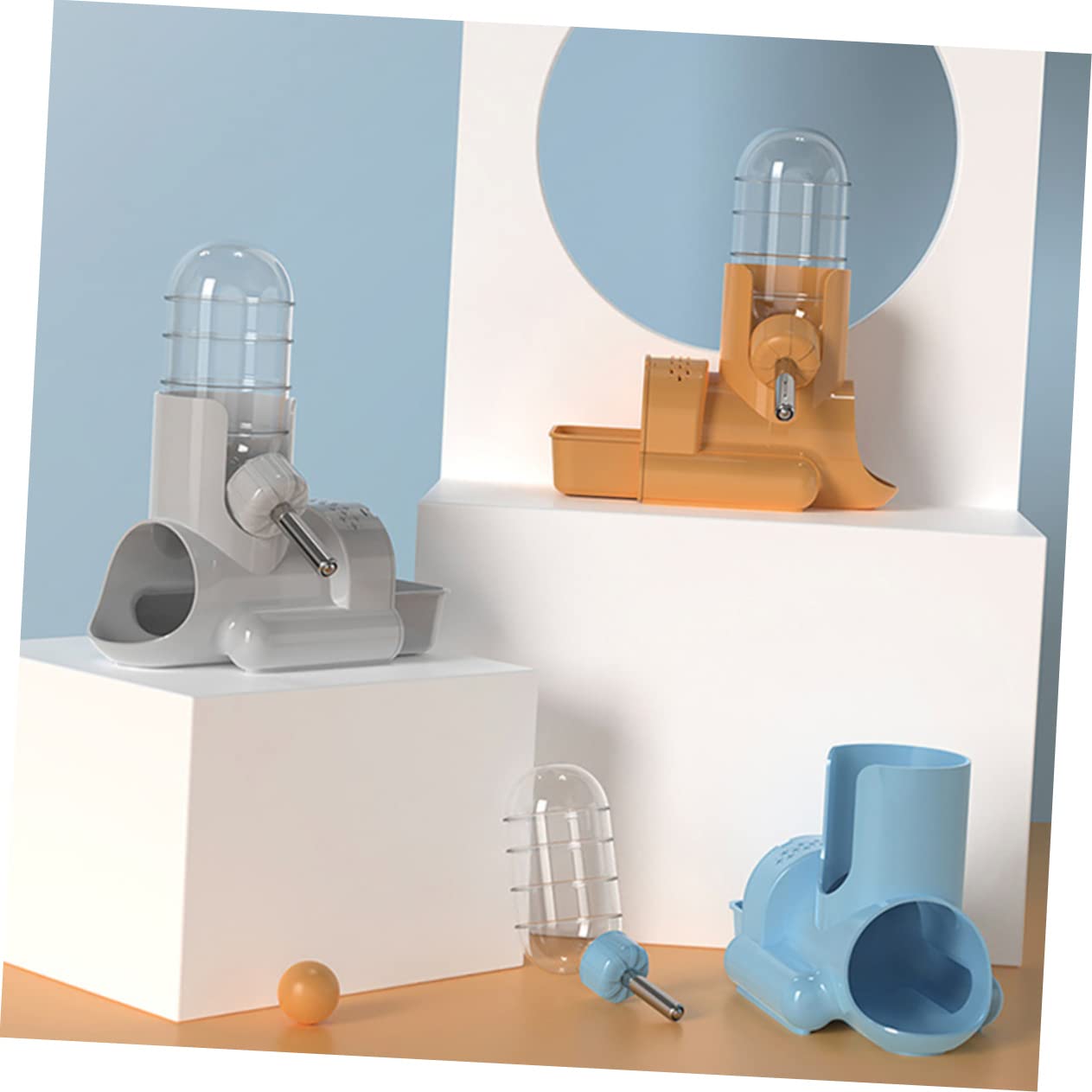 INOOMP 2stücke Multi-use Hamster Wasserspender Wiederverwendbare Tränke Für Kaninchen Meerschweinchen Und Hamster Auslaufsicher Und Praktisch Mit Futterfunktion Und Spielzeug-Design