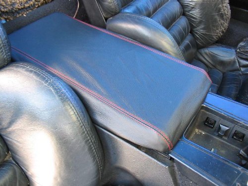 RedlineGoods armrest Cover Compatible with Chevrolet Corvette C4 1990-96. Tailor Made - not Universal. Genuine top-Grade Italian Black Leather with Blue Thread