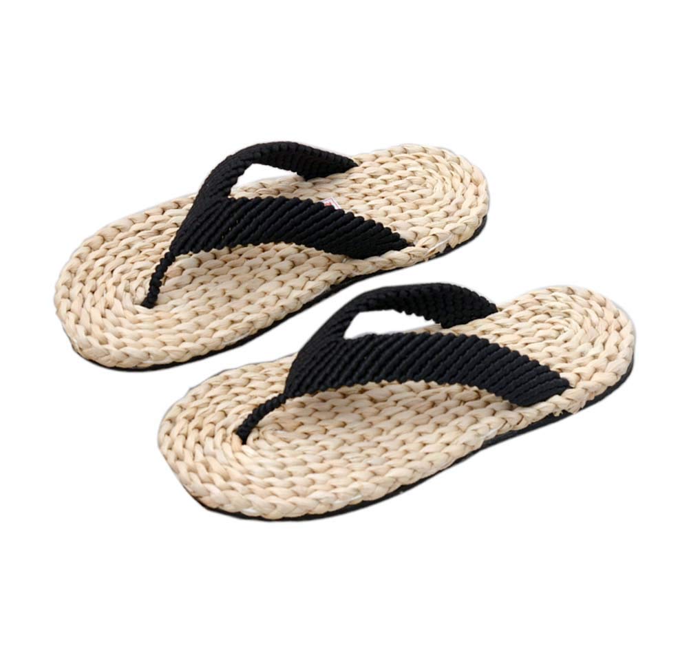 Mens Straw Woven Slippers Handmade 