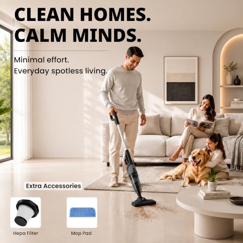 Image of FASTRON Turbo Sweep 3-in-1 Handheld Vacuum Cleaner | 600W Corded with 20KPA Suction | Wet & Dry Vacuuming with Floor Mopping | 200ml Water Tank for Home & Car Cleaning