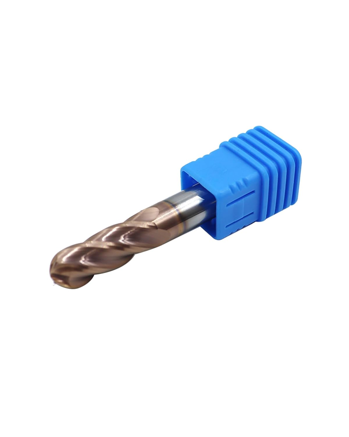 3/8" Carbide Ball Nose End Mills, TISIN Coated, 4 Flute, End Mill Bits for Alloy Steels and Hardened Steels, 3/8" Cutting Diameter