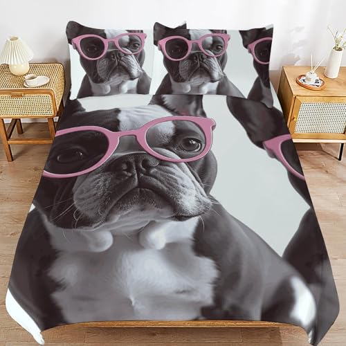Couette bouledogue français parure de lit chaude contre le froid