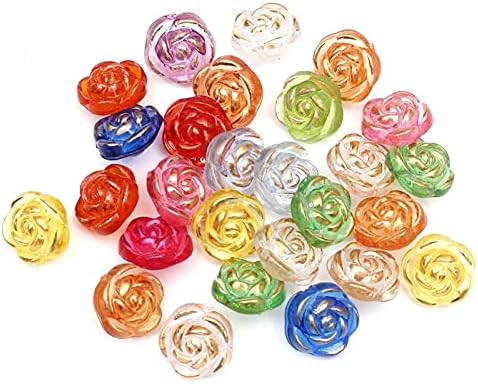 30 Pcs Acrylic Rose Flower Buttons Shirt Buttons Sewing Accessories DIY Crafts (Black, 12.5mm) - Image 6