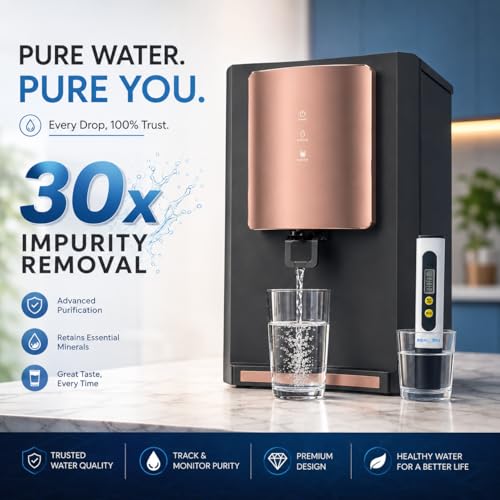 Image of AQUAULTRA Plus 8-Stage RO+UV | Trio Copper Alkaline Water Purifier for Home | Incl. TDS Meter | 9L |12-15LPH | Works up to 2000 TDS | ISI Certified | Suitable for Borewell, Tanker & Municipal Water