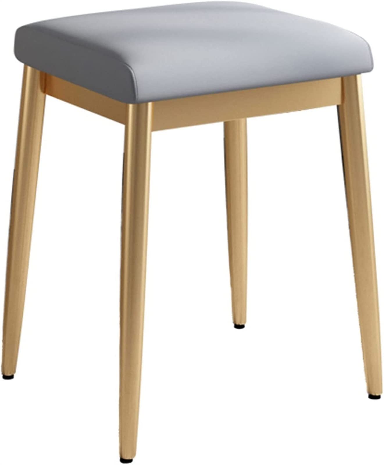 GRDDBZA Vanity Bench with Padded Cushion, Vanity Chair Makeup Stool Dressing Table Chair Small Dining Stool Dressing Room Stool Reception Room Stool Metal Stool Legs(Grey), 36x30x45cm, FPYY2024040817