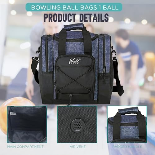 image for WOLT Bowling Ball Bag for Single Ball - Bowling Ball Tote Bag with Pad