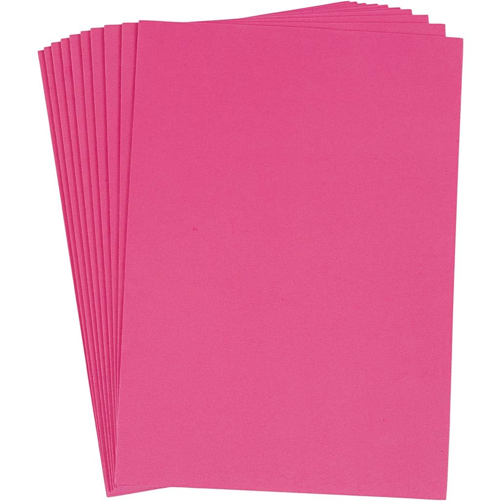 EVA Foam Sheets, A4 21x30 cm, thickness 2 mm, pink, 10sheets