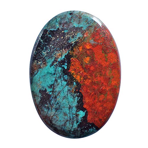 Jaspe Sonora vert naturel 51 CTW de 36x26mm avec dos plat pour création de bijoux