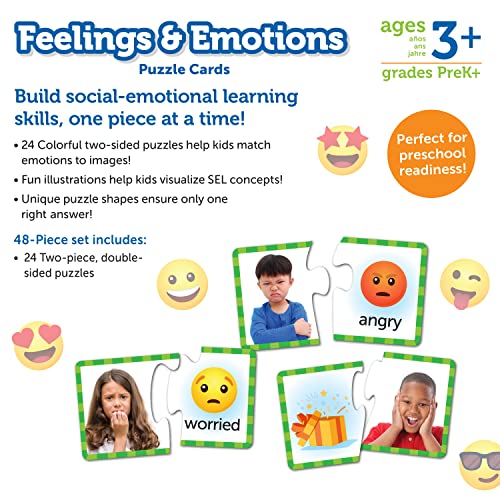Learning Resources Feelings & Emotions Puzzle Cards - SEL, Emotional Regulation Tools for Kids, Toddlers Calming Corners, Montessori Essentials, Matching Games, Flash Cards, Homeschool, Preschool - Image 5