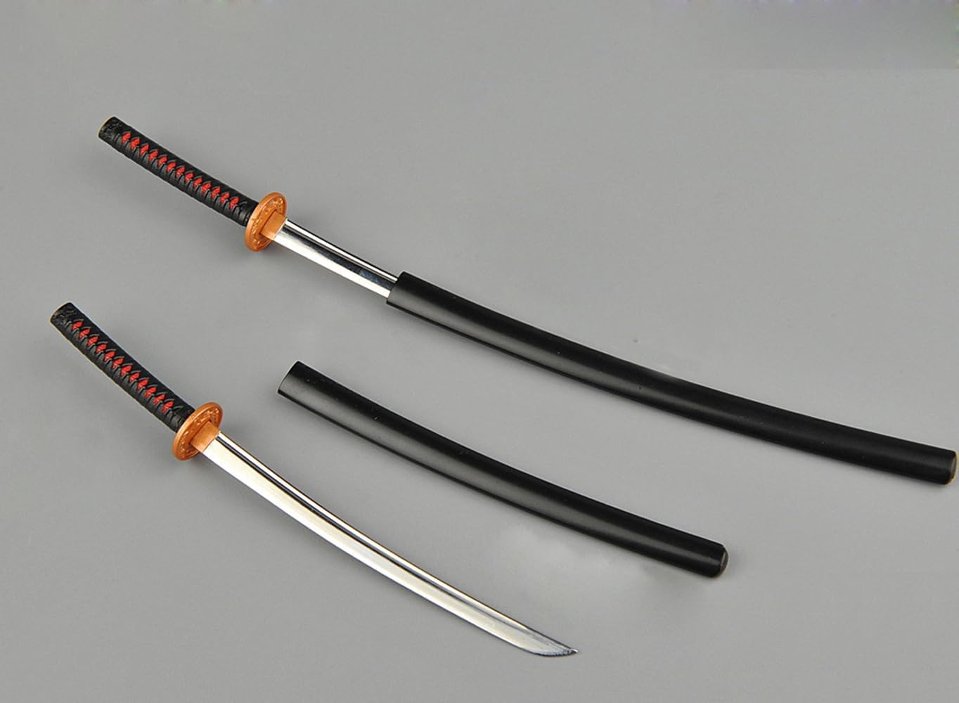 2PCS 1/6 Katana Wakizashi Samurai Sword Miyamoto Musashi for 12" Action Figure Custom