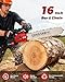 Sararoom 16inch Chainsaw Cordless, 21V Brushless Battery Chainsaw with 4000mAh Battery & Charge, 1800W 21000 RPM Handheld Chain Saw with 2 Chains for Branch Pruning Wood Cutting
